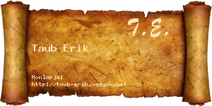 Taub Erik névjegykártya
